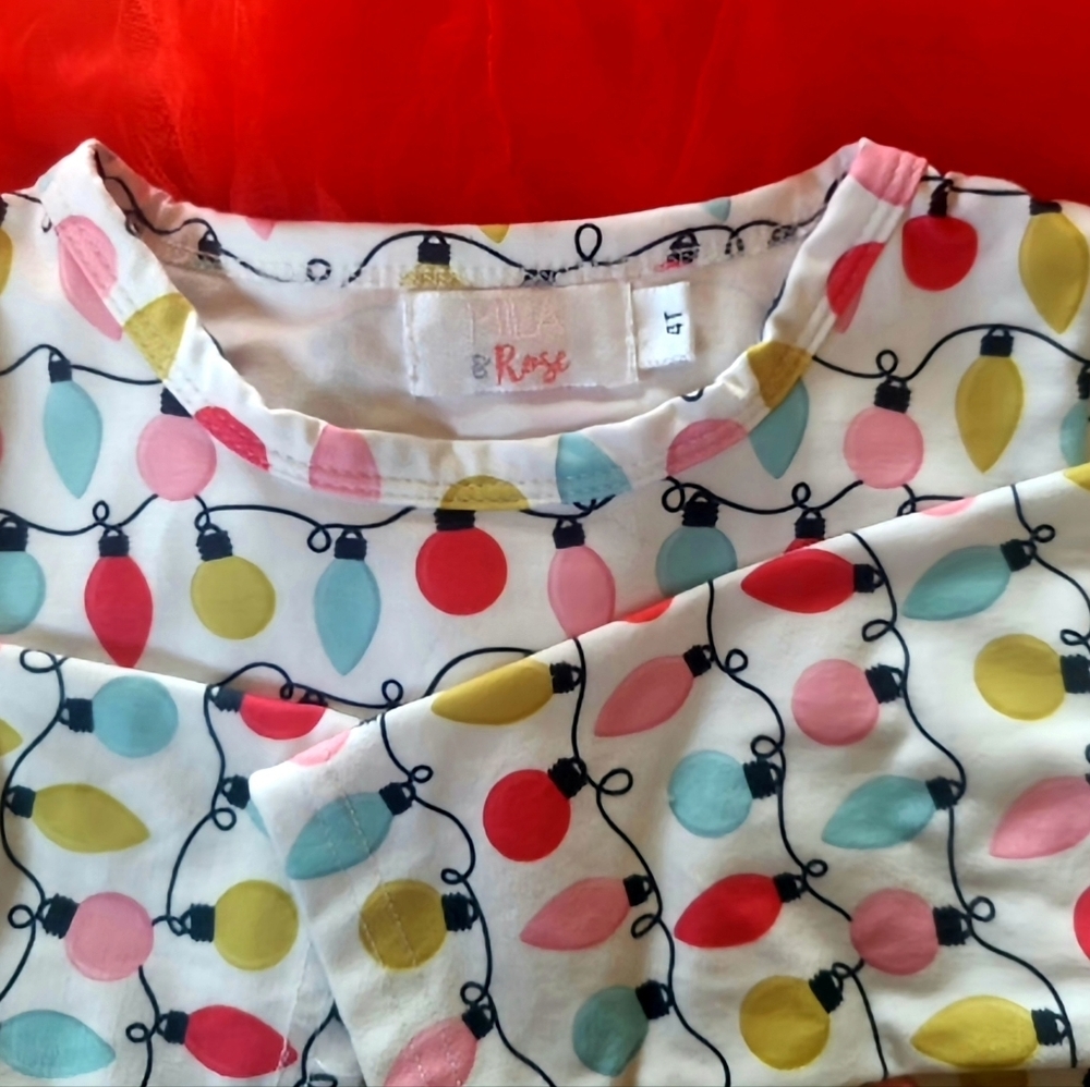 MILA & ROSE MERRY & BRIGHT RED BODICE TOP W/A CHIFFON TUTU SKIRT DRESS SZ. 4T - Picture 2 of 4